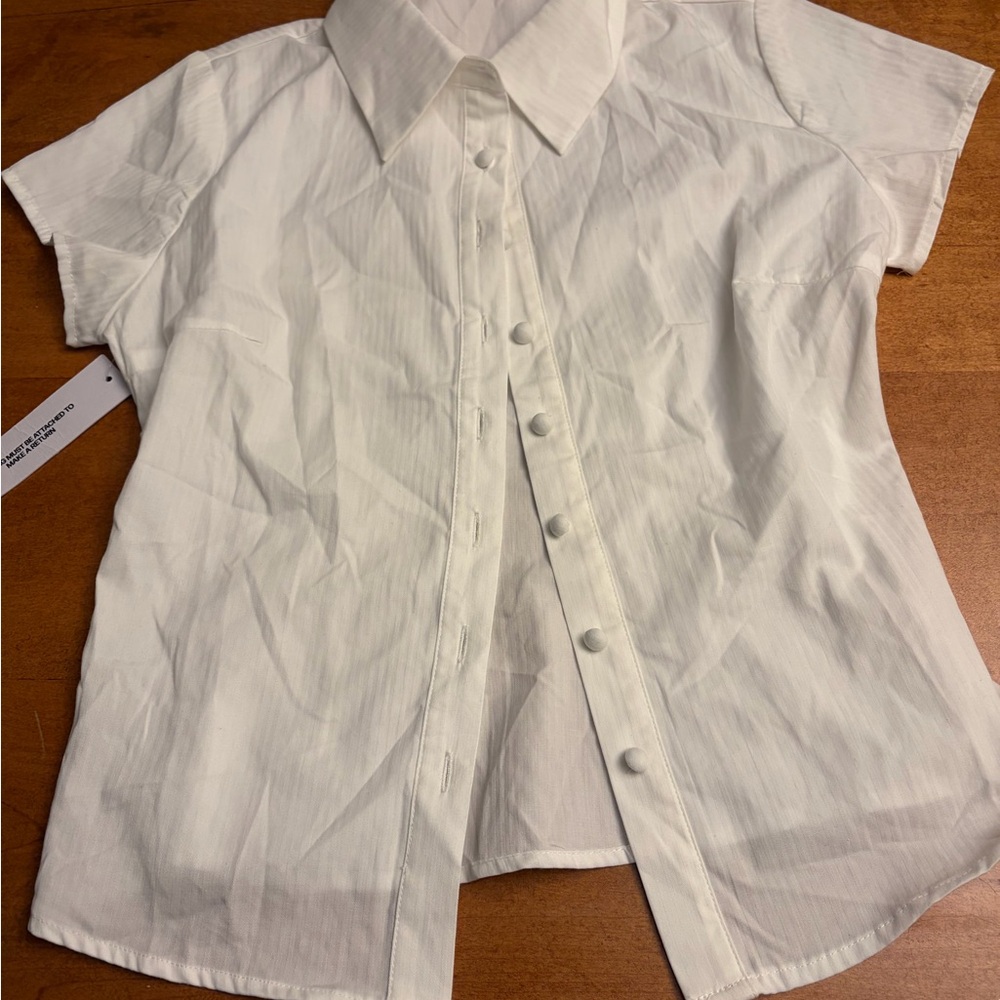 Princess Polly White Button-Down Shirt - Picture 3 of 8
